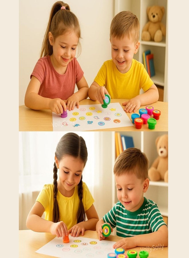 Self Lub Stampers for Kids - 5 Brilliant Colors, Fun Dino Designs, Self-Inking Stamps for Crafts, Party Favors & Learning Activities Pack of 20 PCS - Image 5